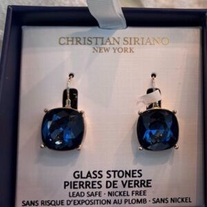 Christian Siriano Blue Stone Earrings